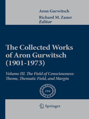 cover image of The Collected Works of Aron Gurwitsch (1901-1973)